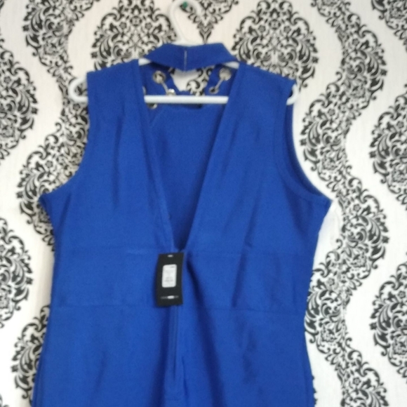 PLUS SIZE BLUE BONDAGE DRESS - Picture 2 of 2